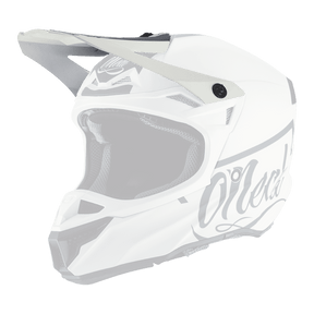 Der O'NEAL Visor 5SRS Polyacrylite Helm RESEDA ist ein weißer Integralhelm mit schwarzen Akzenten und „O'NEAL“-Aufdruck auf der Seite. Er verfügt über ein Visier, zahlreiche Belüftungsöffnungen und eine Innenpolsterung für Schutz und Komfort.