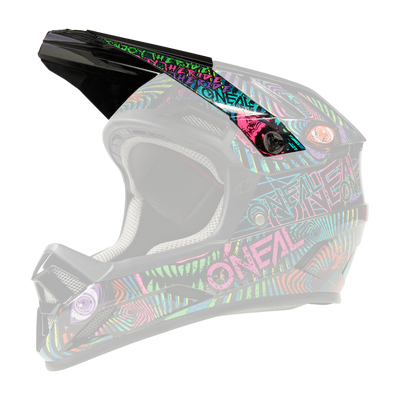 Wir präsentieren den O'NEAL Visor BACKFLIP Helmet RIOT, einen lebendigen Integralhelm für Motocross mit einer auffälligen Mischung aus Neongrün, Pink und Blau. Er zeigt kräftige geometrische und abstrakte Muster sowie markante Belüftungsöffnungen. Dieser Helm zeigt das auffällige „O'Neal“-Logo für zusätzlichen Stil und Markenbekanntheit.