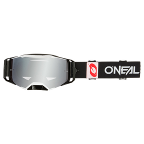 O'NEAL B-33 Goggle BOLD, schwarze Motocross-Brille mit reflektierender Linse und verstellbarem Riemen mit dem O'Neal-Logo.