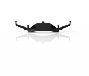 Ein elegantes schwarzes Gadget, die O'NEAL Nose Guard B-22, B-33, B-55 Goggle, sitzt prominent auf einer reflektierenden Oberfläche. Seine eckige Form und die schlanken Verlängerungen erinnern an ein kleines Raumschiff vor einem strahlend weißen Hintergrund.